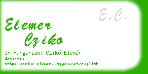 elemer cziko business card