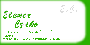 elemer cziko business card